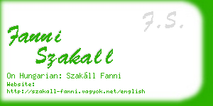 fanni szakall business card