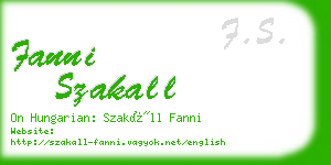 fanni szakall business card